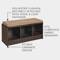 Closetmaid 1570 Cubeicals 3Cube Storage Bench 1401D X 3527W X 185H Espresso