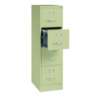 Hirsh Industries Vertical Letter File Cabinet, 4 Letter-Size File Drawers, Putty, 15 X 22 X 52