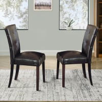 Acme 0 Set Of 2 Dining Side Chair, 40-Inch Height, Brown