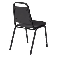 Nps 9100 Series Vinyl Upholstered Stack Chair, Panther Black Seat/Black Sandtex Frame