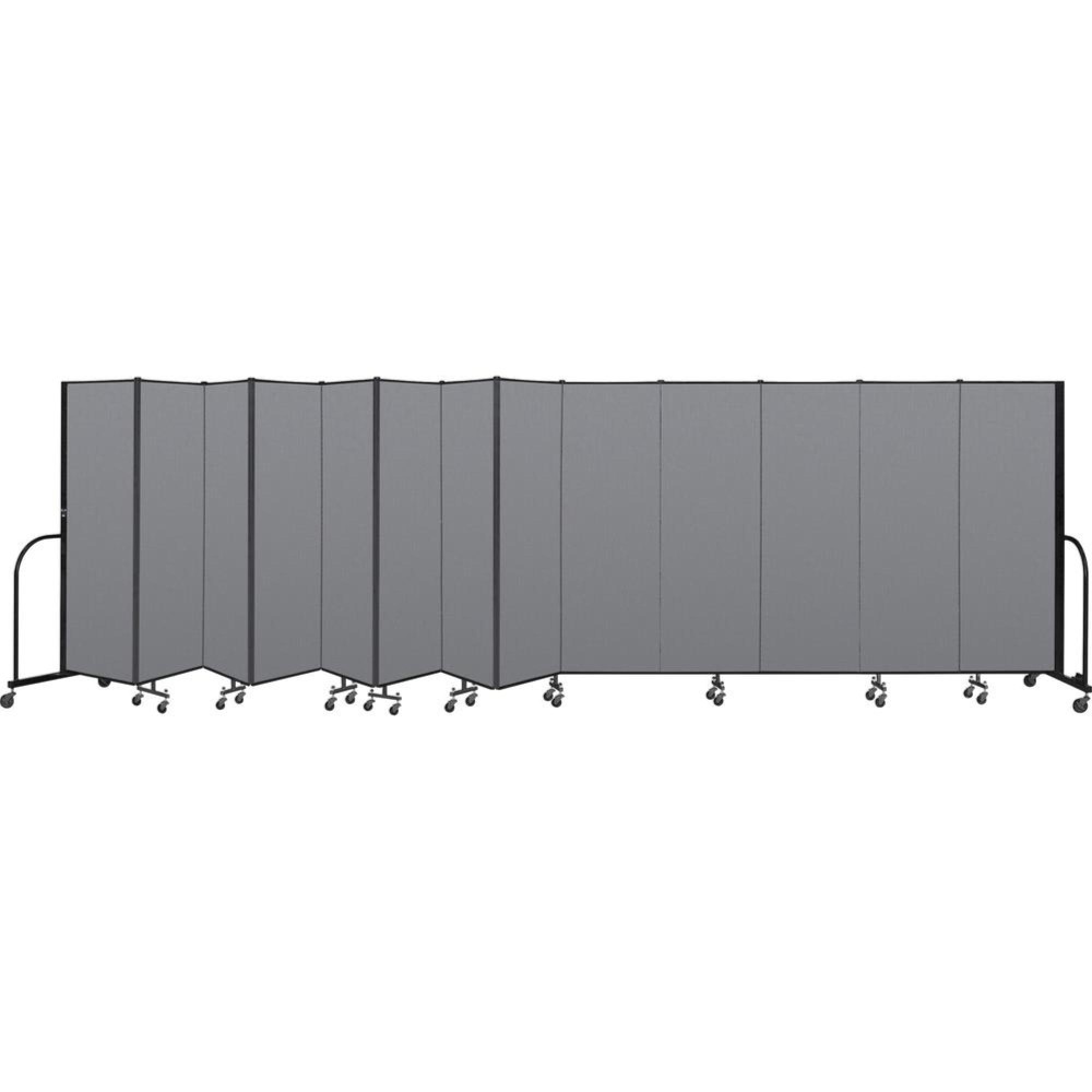 Screenflex Portable Room Dividers 72 Height X 241 Ft Length Black Metal Frame Polyester Stone 1 Each