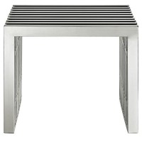 Modway Gridiron Contemporary Modern Small Stainless Steel Bench, 195