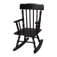 Gift Mark Childs Rocking Chairs - Classic Hand-Made Wooden Rockers For Boys And Girls - Vintage Style Colonial Kid'S Seats - Childrens Furniture Rocker (Black)