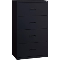 Lorell 4-Drawer Lateral File, 30 By 18-5/8 By 52-1/2-Inch, Black