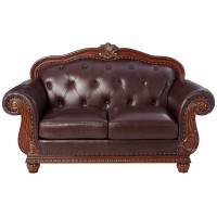 Acme Anondale Loveseat In Espresso Top Grain Leather Match And Cherry