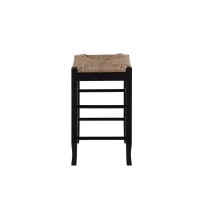 24 Square Rush Cntr Stool Black