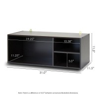 Furinno Wallmounted Storage Shelf with 2 Bin Drawers EspressoBrown