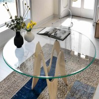 Dulles Glass 60 Round Glass Table Top Tempered 14 Thick Beveled Glass