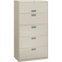 Hon Brigade 600 H685 Lateral File 36 X 18 X 67 5 Drawers Finish Light Gray