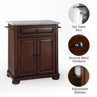 Crosley Furniture Alexandria Cuisine Kitchen Island With Solid Grey Granite Top - Vintage Mahogany