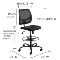 Safco Products 3397Bv Rolling Chair, Extended Height, Black Vinyl Mesh, Adjustable Height, Supportive Back And Ergonomic Design, 250 Lbs Weight Capacity - Office, Home & Kitchen Furniture