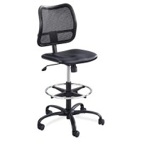 Safco Products 3397Bv Rolling Chair, Extended Height, Black Vinyl Mesh, Adjustable Height, Supportive Back And Ergonomic Design, 250 Lbs Weight Capacity - Office, Home & Kitchen Furniture