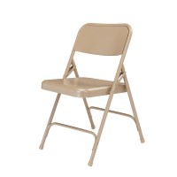 NPS 200 Series Premium All-Steel Double Hinge Folding Chair, Beige (Pack of 4)