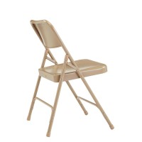 NPS 200 Series Premium All-Steel Double Hinge Folding Chair, Beige (Pack of 4)