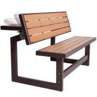 Lifetime 60054 Convertible Bench / Table, Faux Wood Construction, Brown