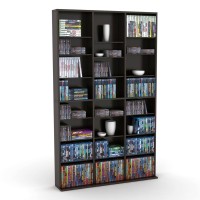 Atlantic Oskar 756 Media Storage Cabinet - Protects & Organizes Prized Music, Movie, Video Games Or Memorabilia Collections, Pn 38435713 In Espresso