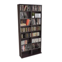 Atlantic Oskar Adjustable Media Cabinet - Holds 464 Cds, 228 Dvds Or 276 Blu-Rays, 12 Adjustable And 4 Fixed Shelves Pn In Espresso