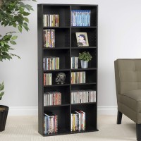 Atlantic Oskar Adjustable Media Cabinet - Holds 464 Cds, 228 Dvds Or 276 Blu-Rays, 12 Adjustable And 4 Fixed Shelves Pn In Espresso