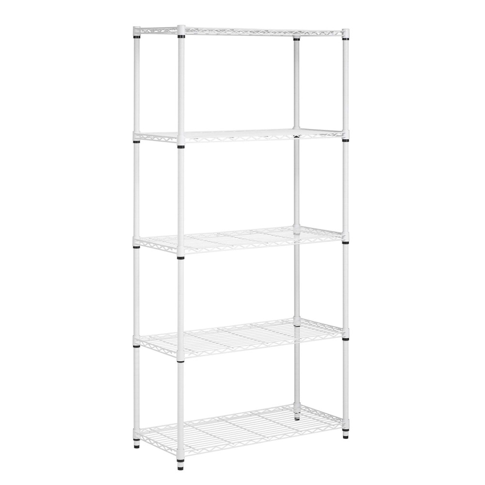 Honeycando Shf01573 5Tier Adjustable Shelving System 14Inch By 36Inch By 72Inch White