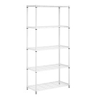 Honeycando Shf01573 5Tier Adjustable Shelving System 14Inch By 36Inch By 72Inch White