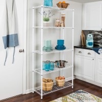 Honeycando Shf01573 5Tier Adjustable Shelving System 14Inch By 36Inch By 72Inch White