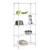 Honeycando Shf01573 5Tier Adjustable Shelving System 14Inch By 36Inch By 72Inch White