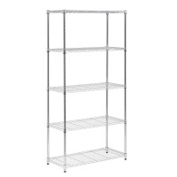 Honeycando Shf01913 5Tier Adjustable Shelving System 16Inch By 36Inch By 72Inch Chrome