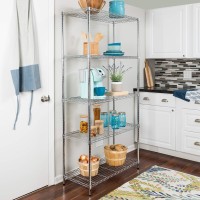 Honeycando Shf01913 5Tier Adjustable Shelving System 16Inch By 36Inch By 72Inch Chrome