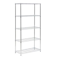 Honeycando Shf01913 5Tier Adjustable Shelving System 16Inch By 36Inch By 72Inch Chrome