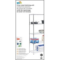 Honeycando Shf01913 5Tier Adjustable Shelving System 16Inch By 36Inch By 72Inch Chrome