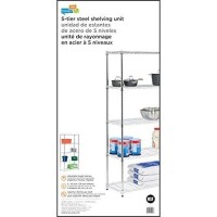 Honeycando Shf01913 5Tier Adjustable Shelving System 16Inch By 36Inch By 72Inch Chrome