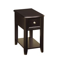 Signature Design By Ashley Breegin New Traditional Wooden Chairside End Tablewith Storage, Black, 24.75