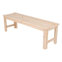 Shine Company 4205N 5 Ft. Backless Wood Outdoor Garden Bench - Natural