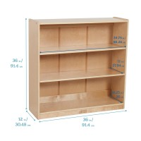 Ecr4Kids Classic Bookcase, 36In, Adjustable Bookshelf, Natural