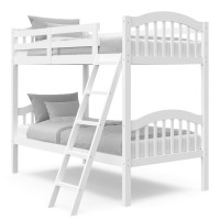 Storkcraft Long Horn Twinovertwin Bunk Bed White Greenguard Gold Certified Converts To 2 Individual Twin Beds