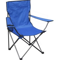 Quik Chair Portable Folding Chair With Arm Rest Cup Holder And Carrying And Storage Bag, Blue