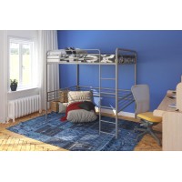 Dhp Tommy Full Metal Loft Bed Silver