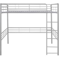 Dhp Tommy Full Metal Loft Bed Silver