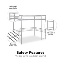 Dhp Tommy Full Metal Loft Bed Silver