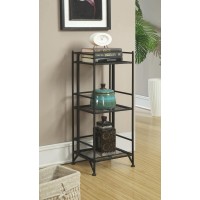 Convenience Concepts Xtra Storage 3 Tier Folding Metal Shelf Black