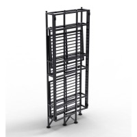 Convenience Concepts Xtra Storage 3 Tier Folding Metal Shelf Black