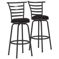 Monarch Specialties Silver Grey Metal 29Inch High Swivel Bar Stools Set 2Piece