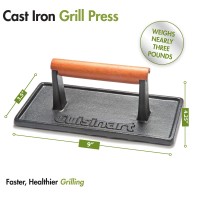 Cuisinart Cgpr-221 Cast Iron Grill Press (Wood Handle)  Weighs 2.1-Pounds