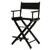 Casual Home 24 Directors Chair Black Framewith Black Canvas Counter Height