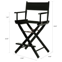 Casual Home 24 Directors Chair Black Framewith Black Canvas Counter Height