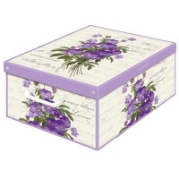 Kanguru Decorative Storage Box With Handles And Lid Collection Violette, Fragrant, Scented Violet, Large