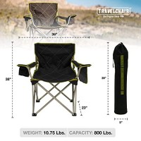 Travelchair Big Kahuna Chair, Supersized Camping Chair, 800Lb Capacity, Black, One Size (599)