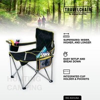 Travelchair Big Kahuna Chair, Supersized Camping Chair, 800Lb Capacity, Black, One Size (599)