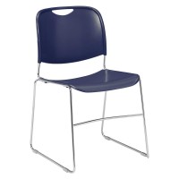 Nps 8500 Series Ultra-Compact Plastic Stack Chair, Navy Blue