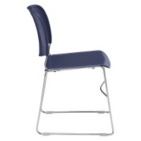 Nps 8500 Series Ultra-Compact Plastic Stack Chair, Navy Blue